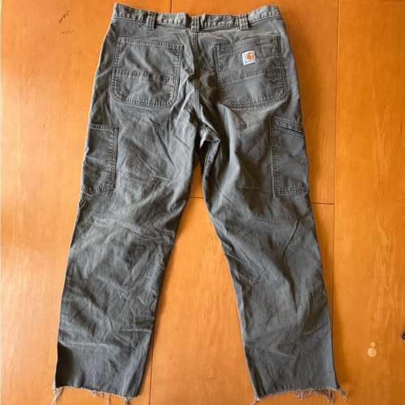 Carhartt 36 Green Relaxed Fit Double Knee Cut Off - Picture 7 of 7
